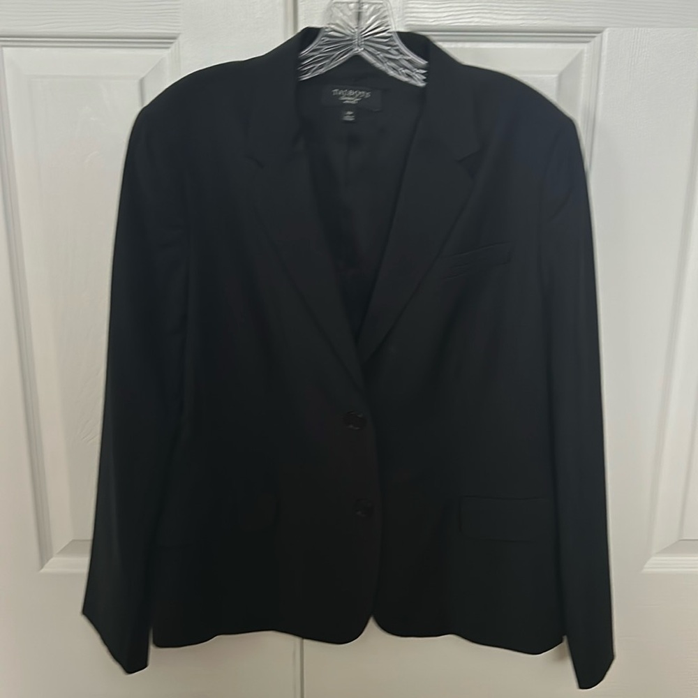 Talbots Black Blazer Jacket Petite 14P Career Office